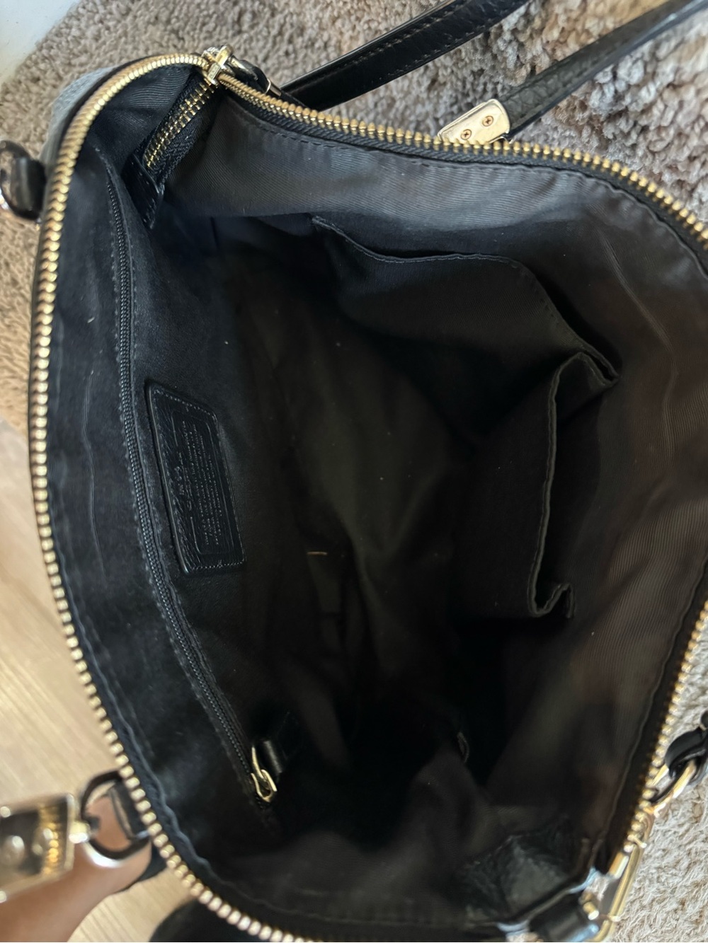 Coach Black Leather Shoulder Bag with Gold Hardware - Picture 8 of 10